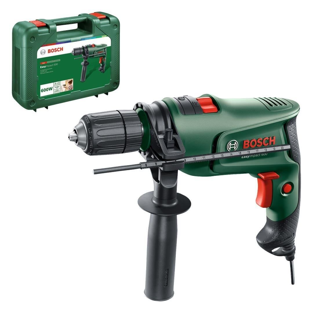 Darbeli Matkap EasyImpact 600, 600 W, Takım Çantası Dahil, Elektronik Hız Kontrolü, Ergonomik
